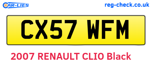 CX57WFM are the vehicle registration plates.