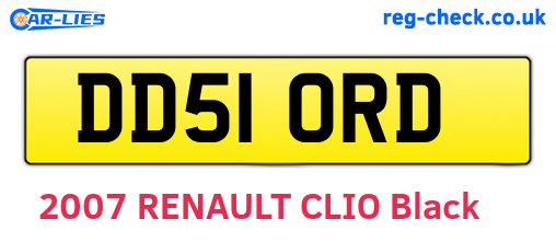 DD51ORD are the vehicle registration plates.