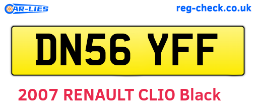 DN56YFF are the vehicle registration plates.