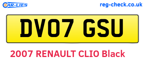 DV07GSU are the vehicle registration plates.