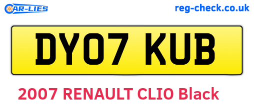 DY07KUB are the vehicle registration plates.