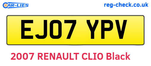 EJ07YPV are the vehicle registration plates.