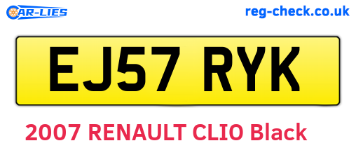 EJ57RYK are the vehicle registration plates.