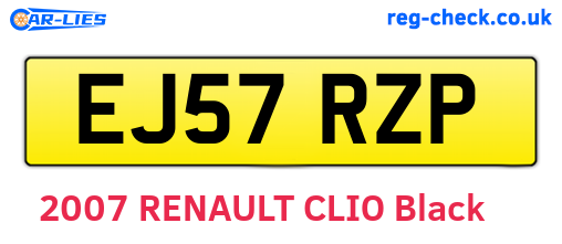 EJ57RZP are the vehicle registration plates.