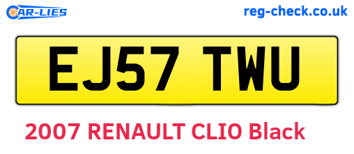 EJ57TWU are the vehicle registration plates.