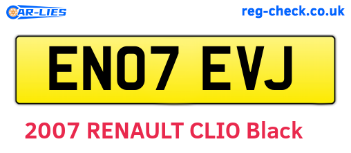 EN07EVJ are the vehicle registration plates.