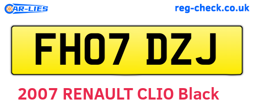 FH07DZJ are the vehicle registration plates.