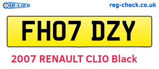 FH07DZY are the vehicle registration plates.