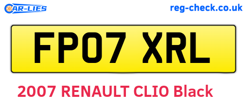 FP07XRL are the vehicle registration plates.