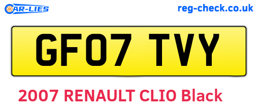GF07TVY are the vehicle registration plates.