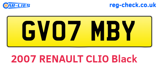 GV07MBY are the vehicle registration plates.