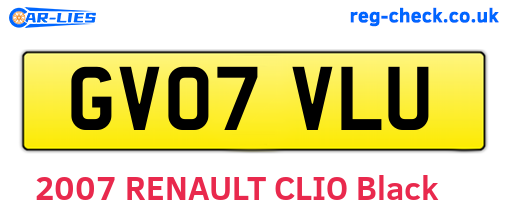 GV07VLU are the vehicle registration plates.