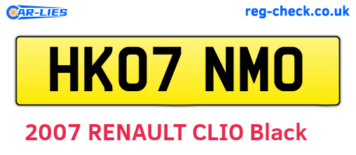 HK07NMO are the vehicle registration plates.