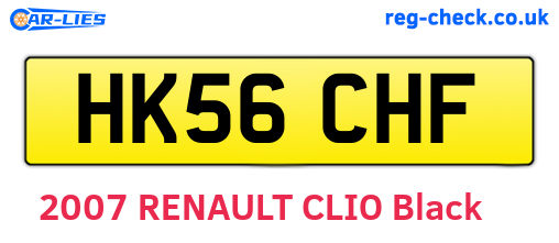 HK56CHF are the vehicle registration plates.