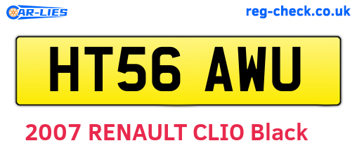 HT56AWU are the vehicle registration plates.
