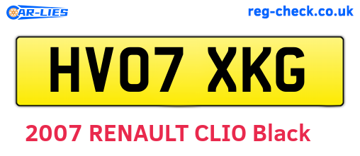 HV07XKG are the vehicle registration plates.