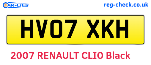 HV07XKH are the vehicle registration plates.