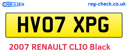 HV07XPG are the vehicle registration plates.
