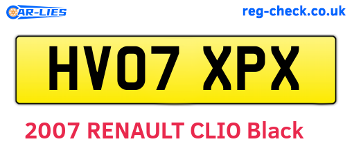 HV07XPX are the vehicle registration plates.