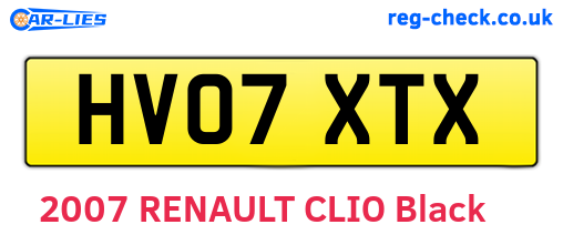 HV07XTX are the vehicle registration plates.