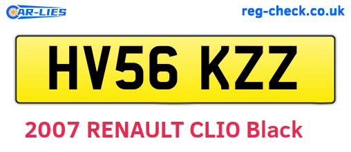 HV56KZZ are the vehicle registration plates.