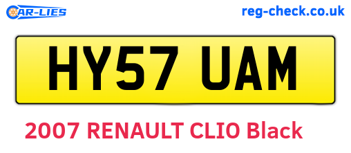 HY57UAM are the vehicle registration plates.