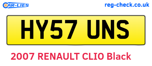 HY57UNS are the vehicle registration plates.