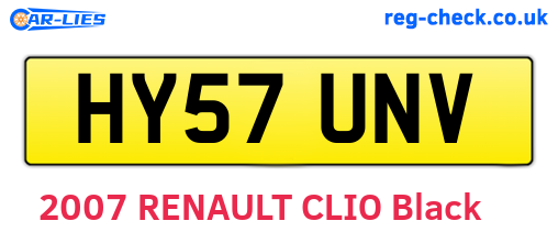 HY57UNV are the vehicle registration plates.