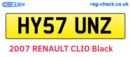 HY57UNZ are the vehicle registration plates.