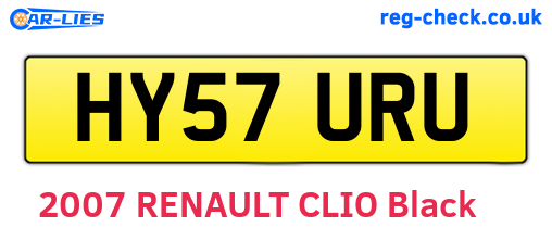 HY57URU are the vehicle registration plates.