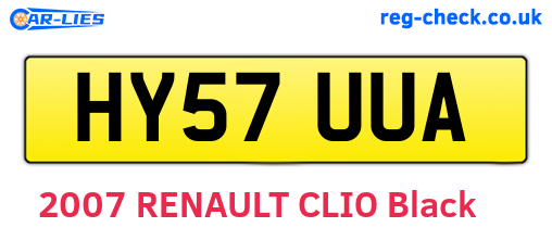 HY57UUA are the vehicle registration plates.