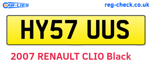 HY57UUS are the vehicle registration plates.