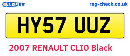 HY57UUZ are the vehicle registration plates.