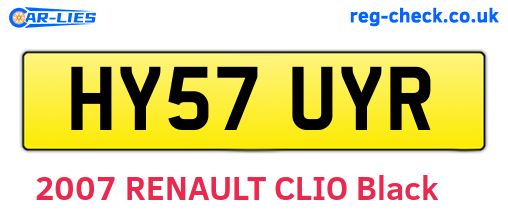 HY57UYR are the vehicle registration plates.
