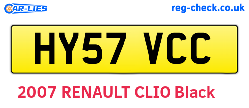 HY57VCC are the vehicle registration plates.