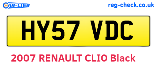 HY57VDC are the vehicle registration plates.