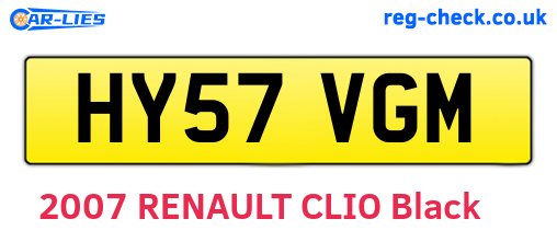 HY57VGM are the vehicle registration plates.