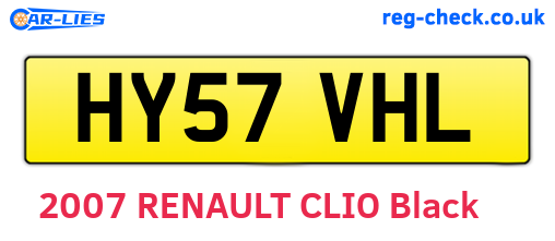 HY57VHL are the vehicle registration plates.