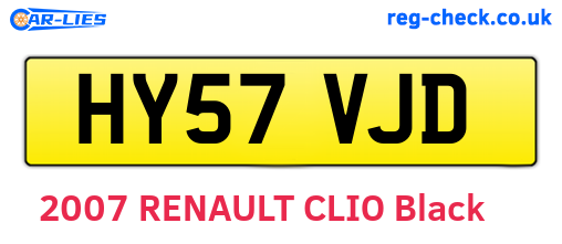 HY57VJD are the vehicle registration plates.