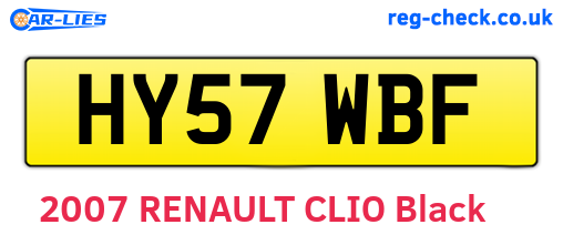 HY57WBF are the vehicle registration plates.