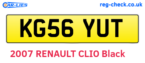 KG56YUT are the vehicle registration plates.