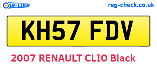 KH57FDV are the vehicle registration plates.