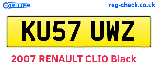 KU57UWZ are the vehicle registration plates.