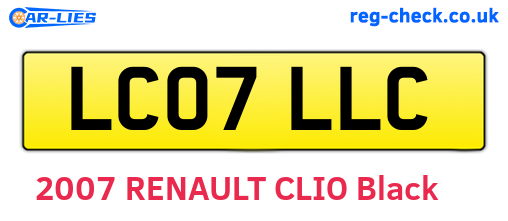 LC07LLC are the vehicle registration plates.