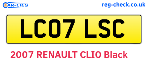 LC07LSC are the vehicle registration plates.