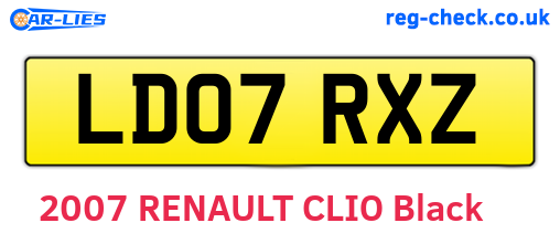 LD07RXZ are the vehicle registration plates.