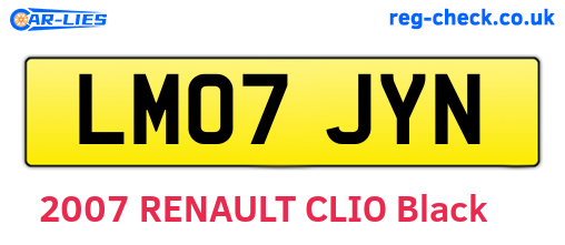 LM07JYN are the vehicle registration plates.