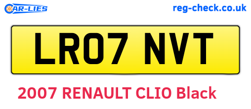LR07NVT are the vehicle registration plates.
