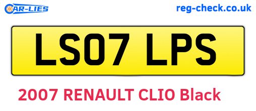 LS07LPS are the vehicle registration plates.