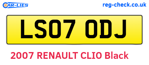 LS07ODJ are the vehicle registration plates.